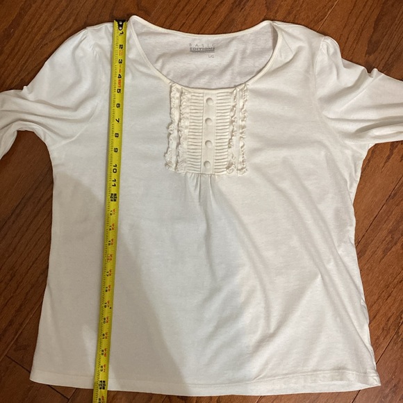 Basic Edition off wht OS longsleeves blouse. Size Large - Picture 10 of 10